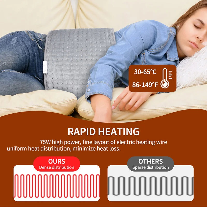 30*60cm Electric Heating Pad 9 Levels Heated Blanket Washable Winter Warmer Mat Heater For Back Neck Shoulder Legs	