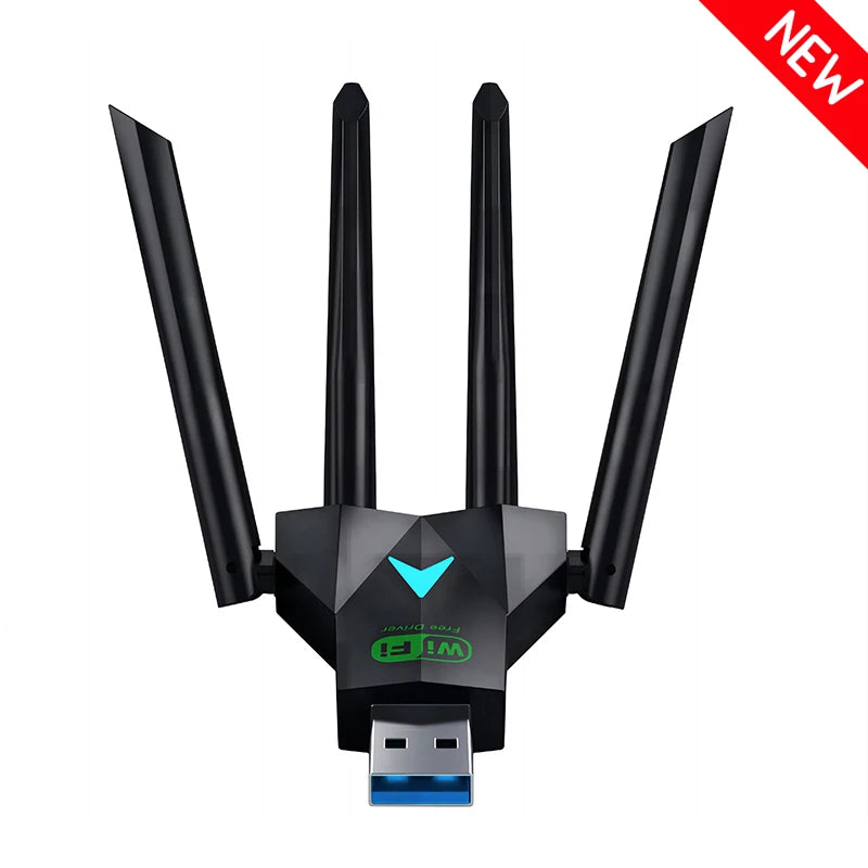 1300Mbps Dual Band WiFi USB Adapter 2.4G/5Ghz Wi-Fi Dongle USB3.0 802.11AC 4-Antenna Wireless Receiver For PC/Laptop Driver Free	