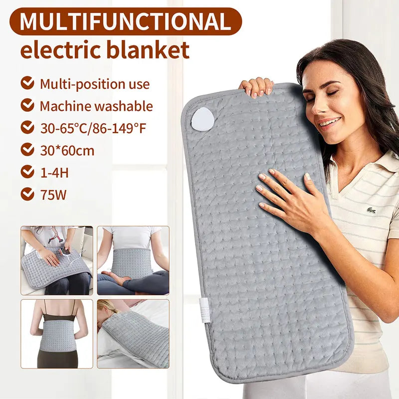 30*60cm Electric Heating Pad 9 Levels Heated Blanket Washable Winter Warmer Mat Heater For Back Neck Shoulder Legs	