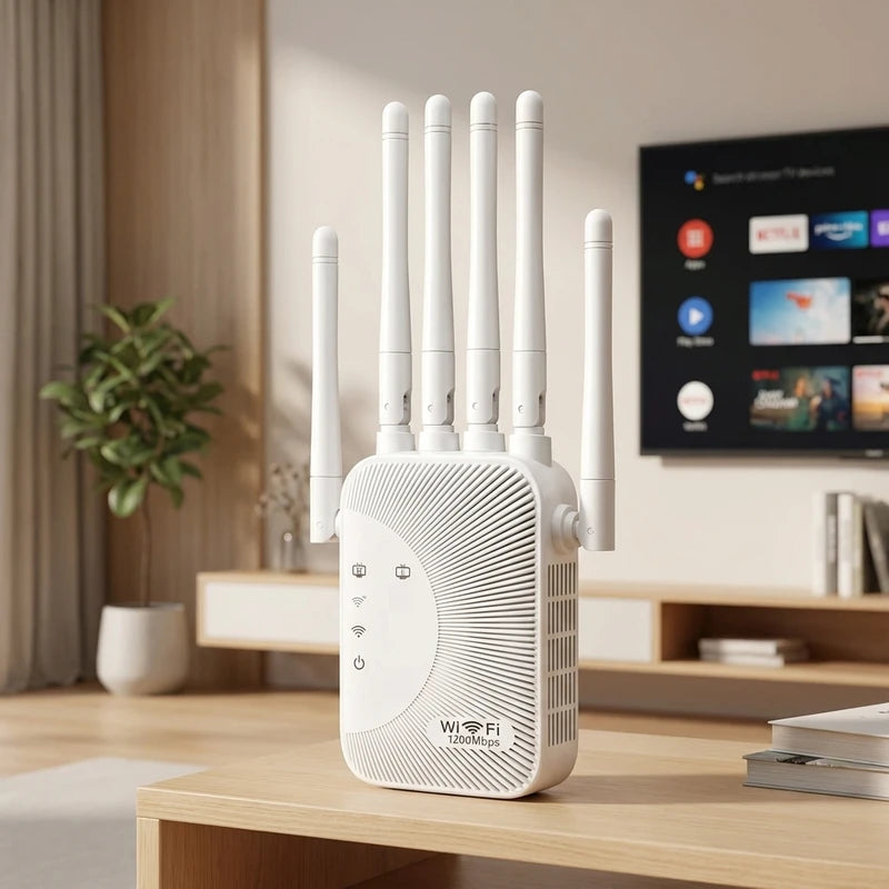1200Mbps Wifi Amplifier Dual band 2.4G/ 5G Signal Repeater Network Expander Range Extender 300Mbps WiFi Booster Wireless Router-ShoptAI	