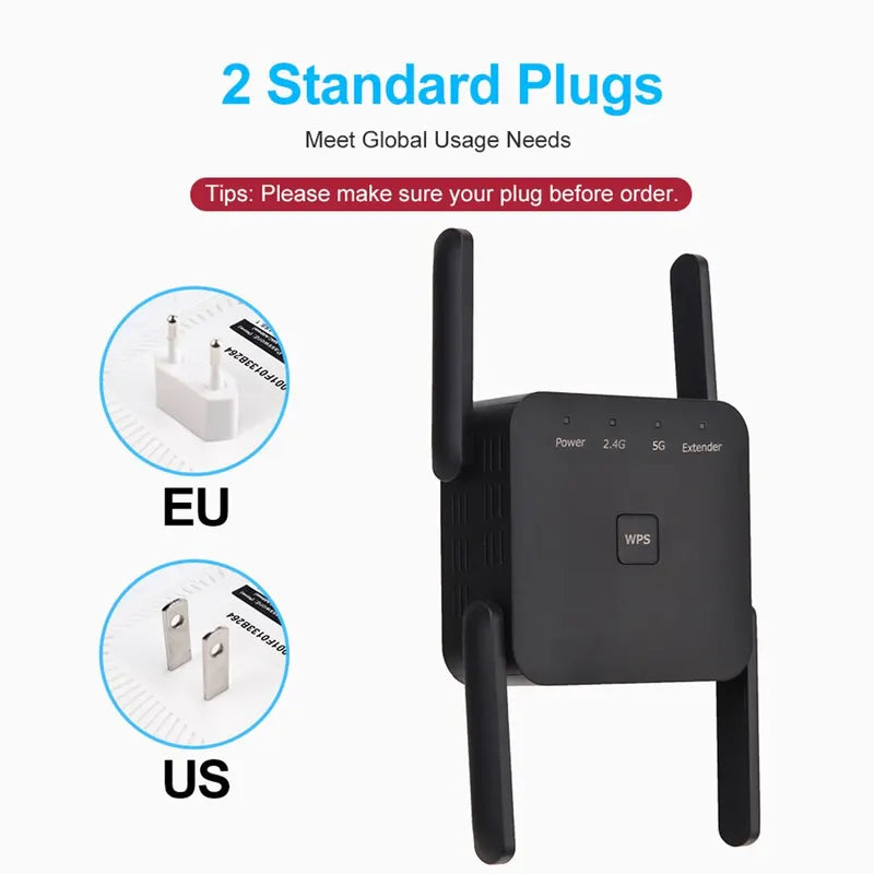 1200Mbps Router WiFi Extender Amplifier FENVI 5Ghz AC1200 WiFi Repeater Signal Booster Long Range Network-ShoptAI	