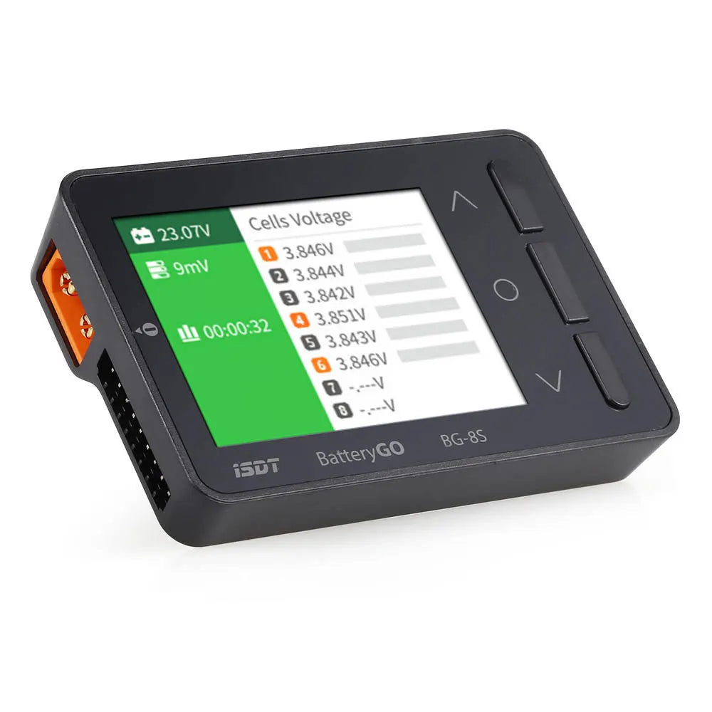 ISDT BattGo BG-8S Smart Battery Meter Digital Capacity Checker Balancer Receiver Signal Tester for NiMH, LiPo, Li-ion, NiCd