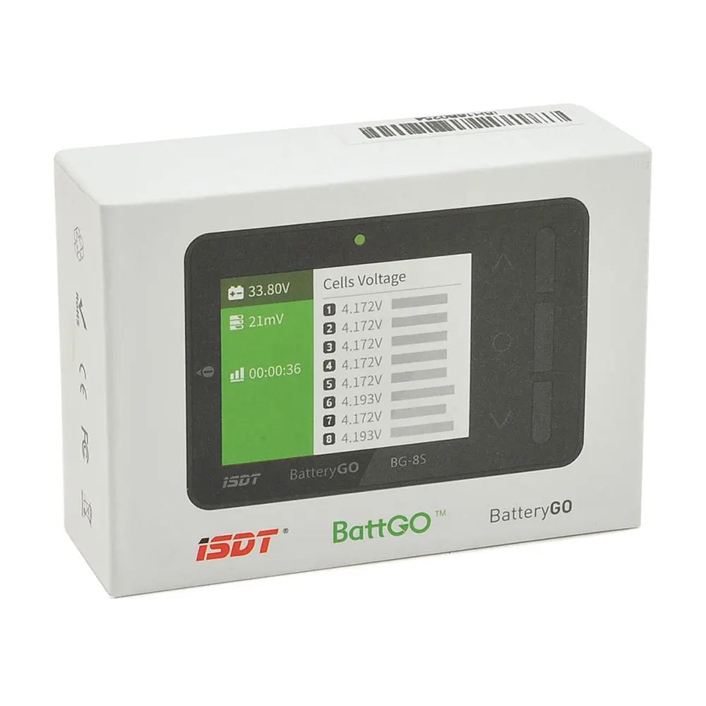 ISDT BattGo BG-8S Smart Battery Meter Digital Capacity Checker Balancer Receiver Signal Tester for NiMH, LiPo, Li-ion, NiCd