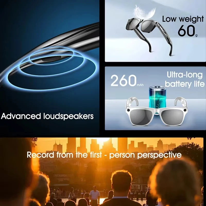 AI Smart Glasses Xiaomi 8K HD Photochromic Multifunction Translate Camera Music Player Bluetooth Calling Voice Assistant-ShoptAI	