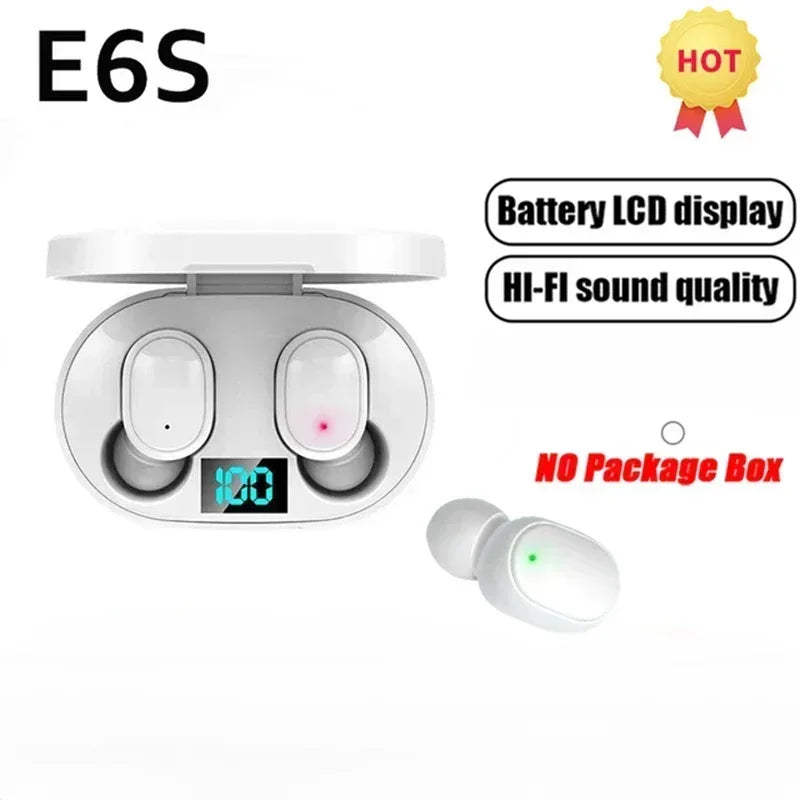 Wireless Bluetooth Earphones TWS Headset E6S Earbuds Noise Cancelling Headphones with Microphone 	