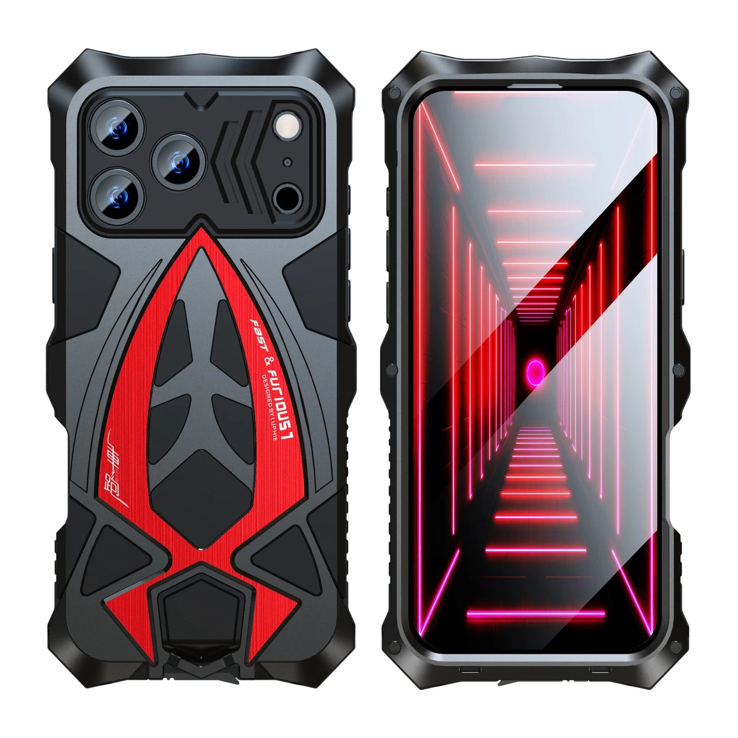 Military Grade Metal Case for iPhone 17 Pro Max 16e 16 Rugged Phone Cover Shockproof Armor Shell Silicon Fundas	