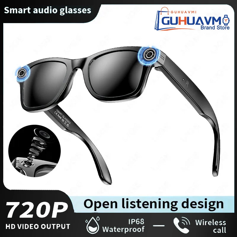 New Upgrade AI Smart Glasses Camera Video Recording Photo Recognition Bluetooth Call Translation Voice Sunglasses-ShoptAI	