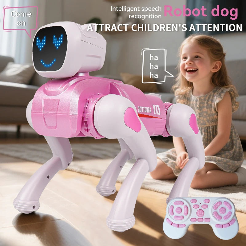 RC AI Smart Robot Dog Toys Remote Control Voice Command Programmable With Singing and Dancing Toy for Kids-ShoptAI	