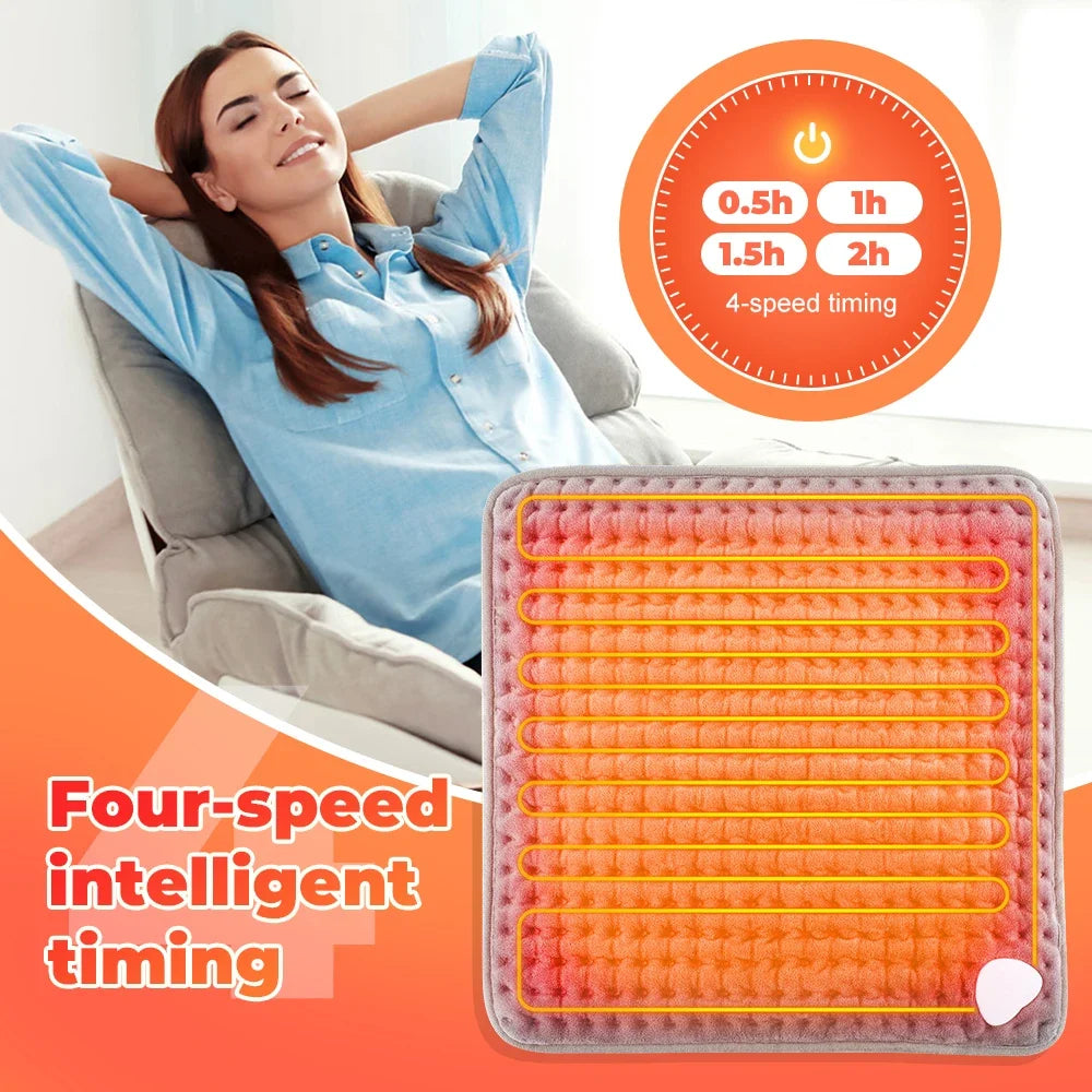 Electric Foot Heating Pad Washable Feet Warmer Heater Mat Plush Thermal Blanket Home Office Bedroom