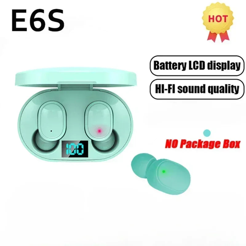 Wireless Bluetooth Earphones TWS Headset E6S Earbuds Noise Cancelling Headphones with Microphone 	