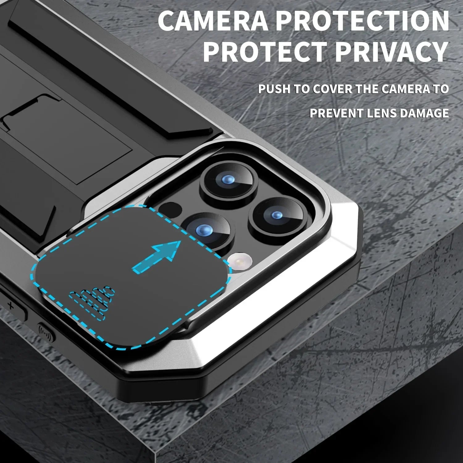 Aluminum Metal Case for iPhone Air 17 Pro Max 16e 16 15  Military Armor Shockproof Slide Lens Cover Heavy Duty Glass Screen Protector	