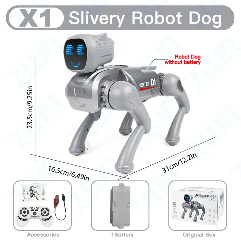 RC AI Smart Robot Dog Toys Remote Control Voice Command Programmable With Singing and Dancing Toy for Kids-ShoptAI	