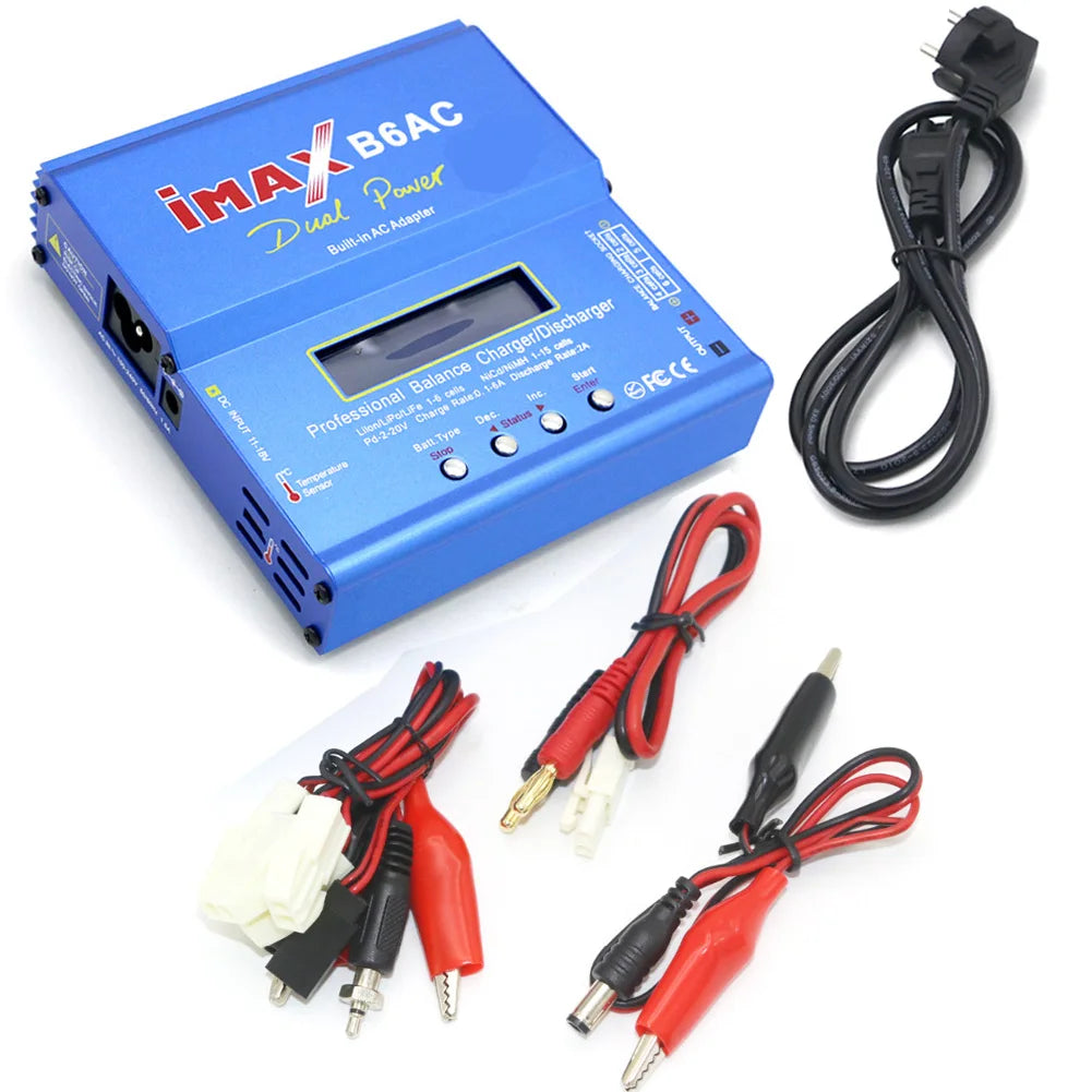 Imax B6AC Charger 80W 6A Balance Charger B6 AC RC Digital LCD Screen Li-ion LiFe Nimh Nicd PB Lipo Battery Discharger