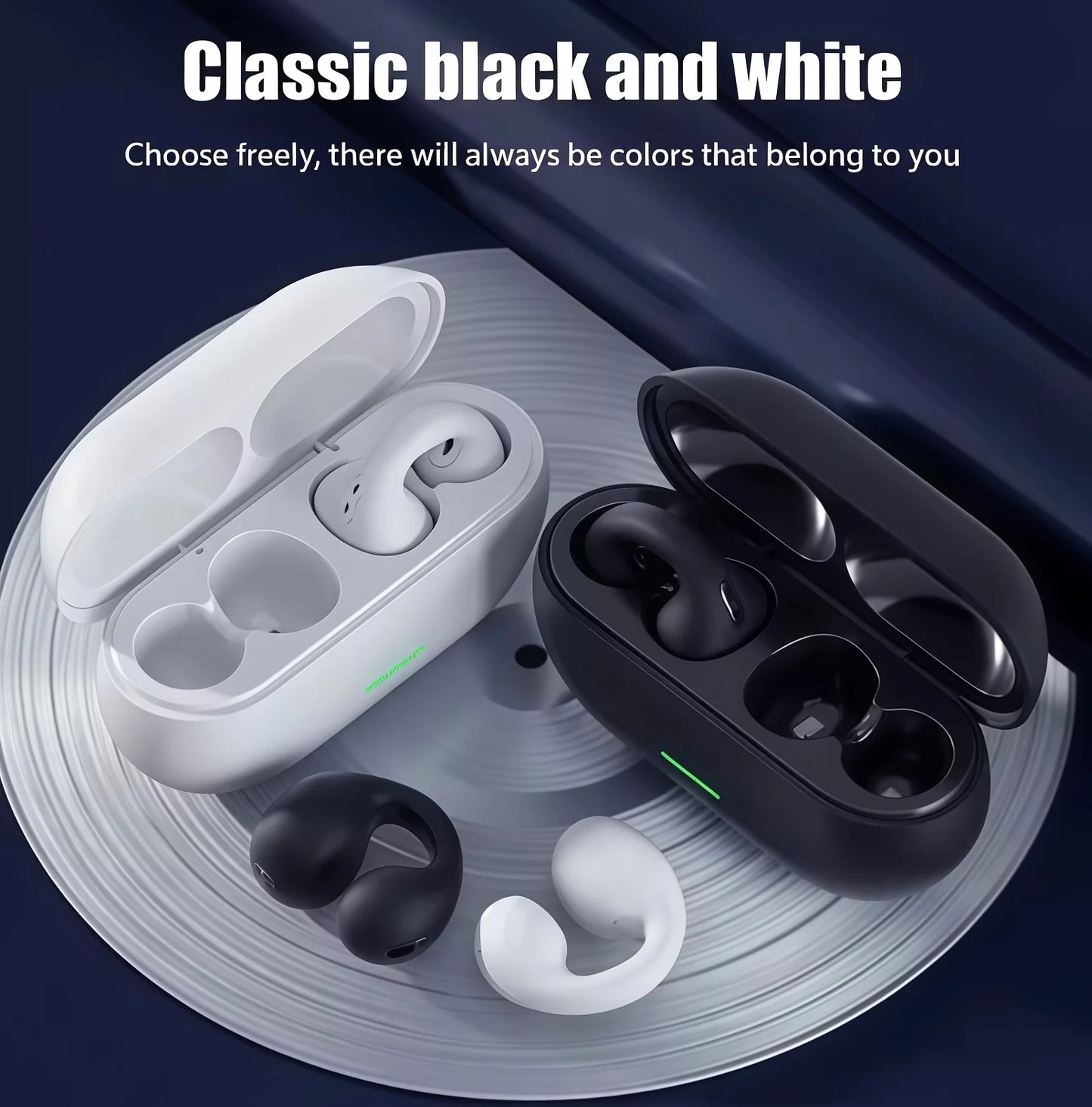 Bluetooth Headset T75 Wireless Air Conduction Headphones Clip Ear Music Noise Canceling HD Call Sports Gaming Earphone	