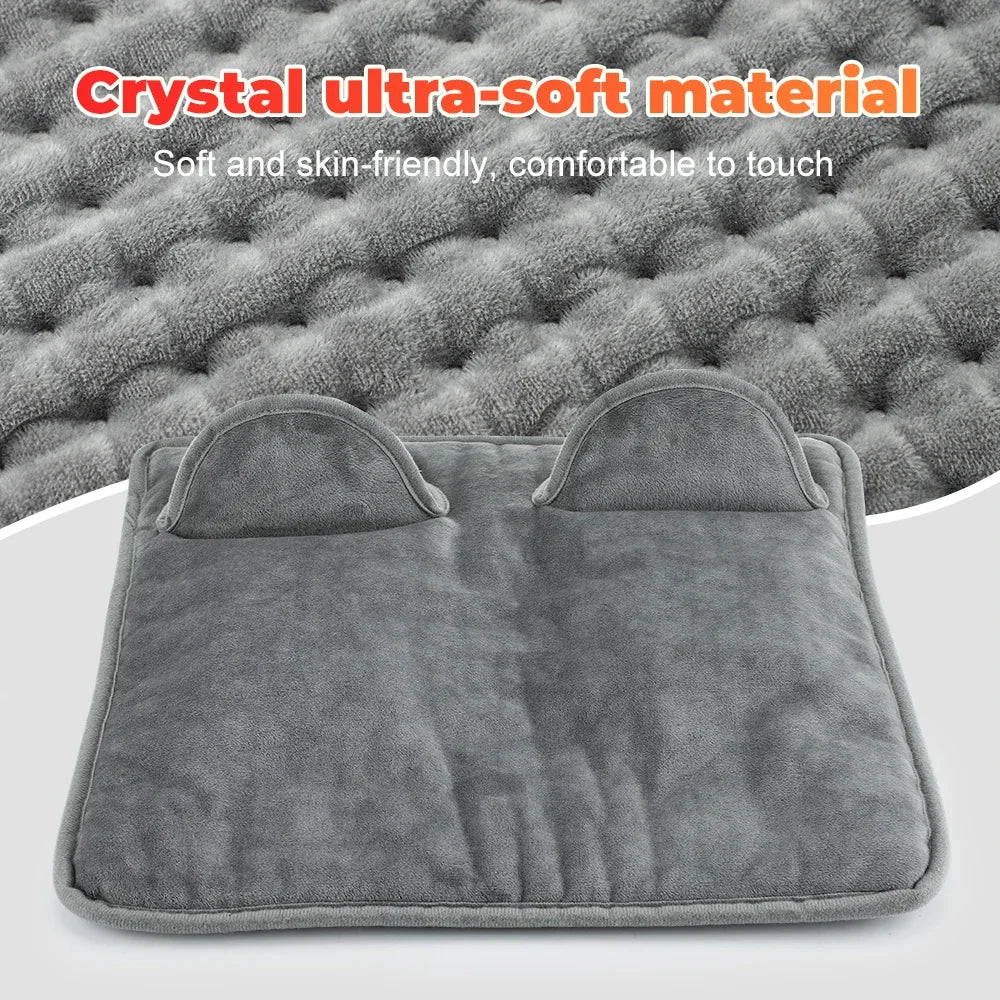 Electric Foot Heating Pad Washable Feet Warmer Heater Mat Plush Thermal Blanket Home Office Bedroom