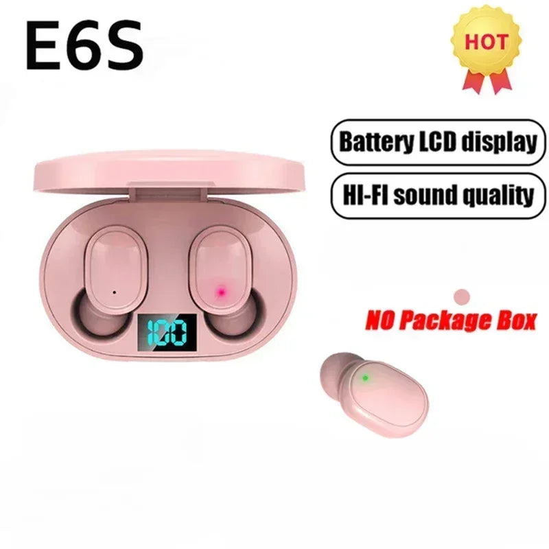 Wireless Bluetooth Earphones TWS Headset E6S Earbuds Noise Cancelling Headphones with Microphone 	