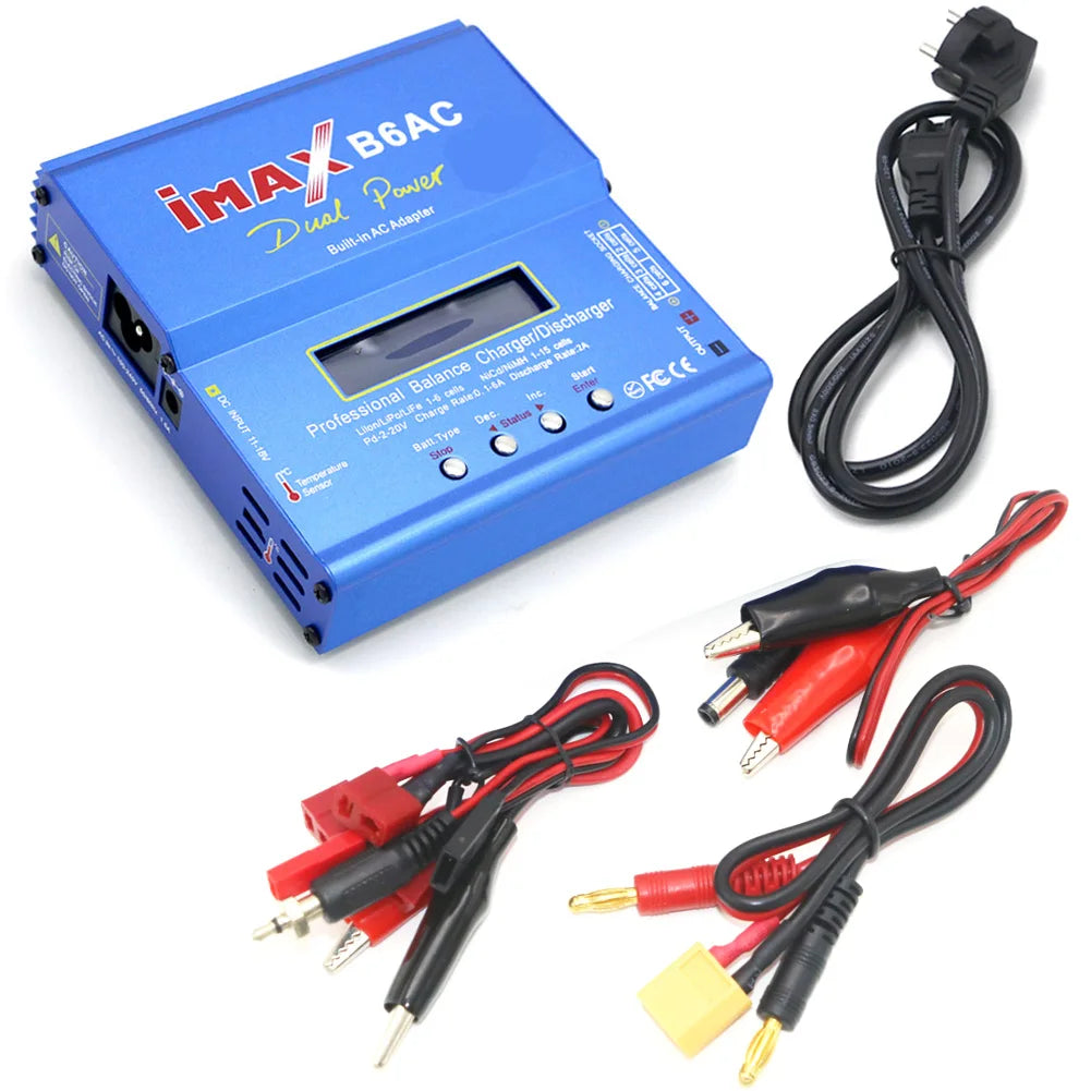 Imax B6AC Charger 80W 6A Balance Charger B6 AC RC Digital LCD Screen Li-ion LiFe Nimh Nicd PB Lipo Battery Discharger