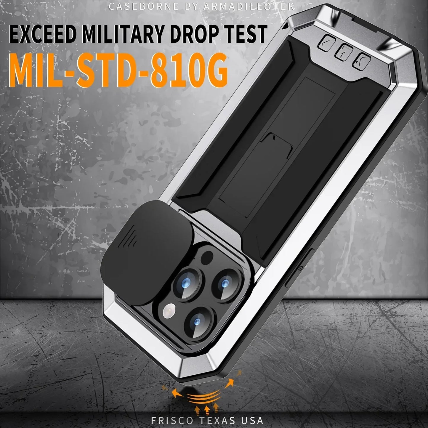 Aluminum Metal Case for iPhone Air 17 Pro Max 16e 16 15  Military Armor Shockproof Slide Lens Cover Heavy Duty Glass Screen Protector	