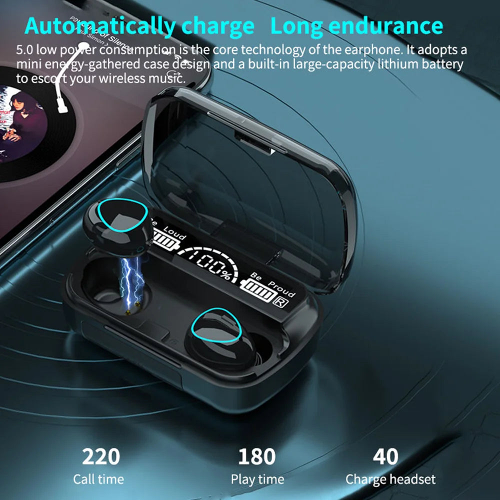 M10 Wireless Earphone High Quality Sound Earbuds Sports Game Music Headset Bluetooth Headphone with Power Bank	