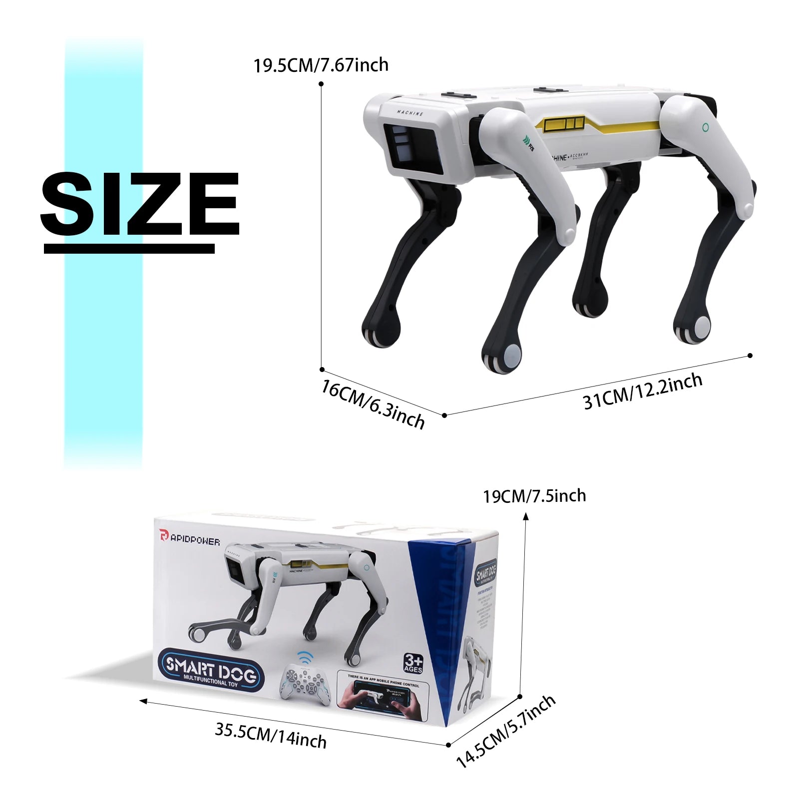 AI RC Robot Dog Toy Voice Dialogue APP Remote Control Programming Singing Dancing Machine for Kids-ShoptAI	