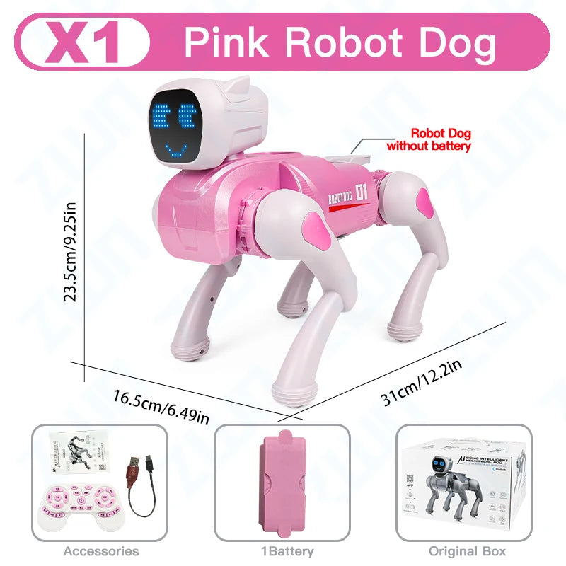 RC AI Smart Robot Dog Toys Remote Control Voice Command Programmable With Singing and Dancing Toy for Kids-ShoptAI	