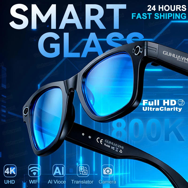 New Upgrade AI Smart Glasses Camera Video Recording Photo Recognition Bluetooth Call Translation Voice Sunglasses-ShoptAI	