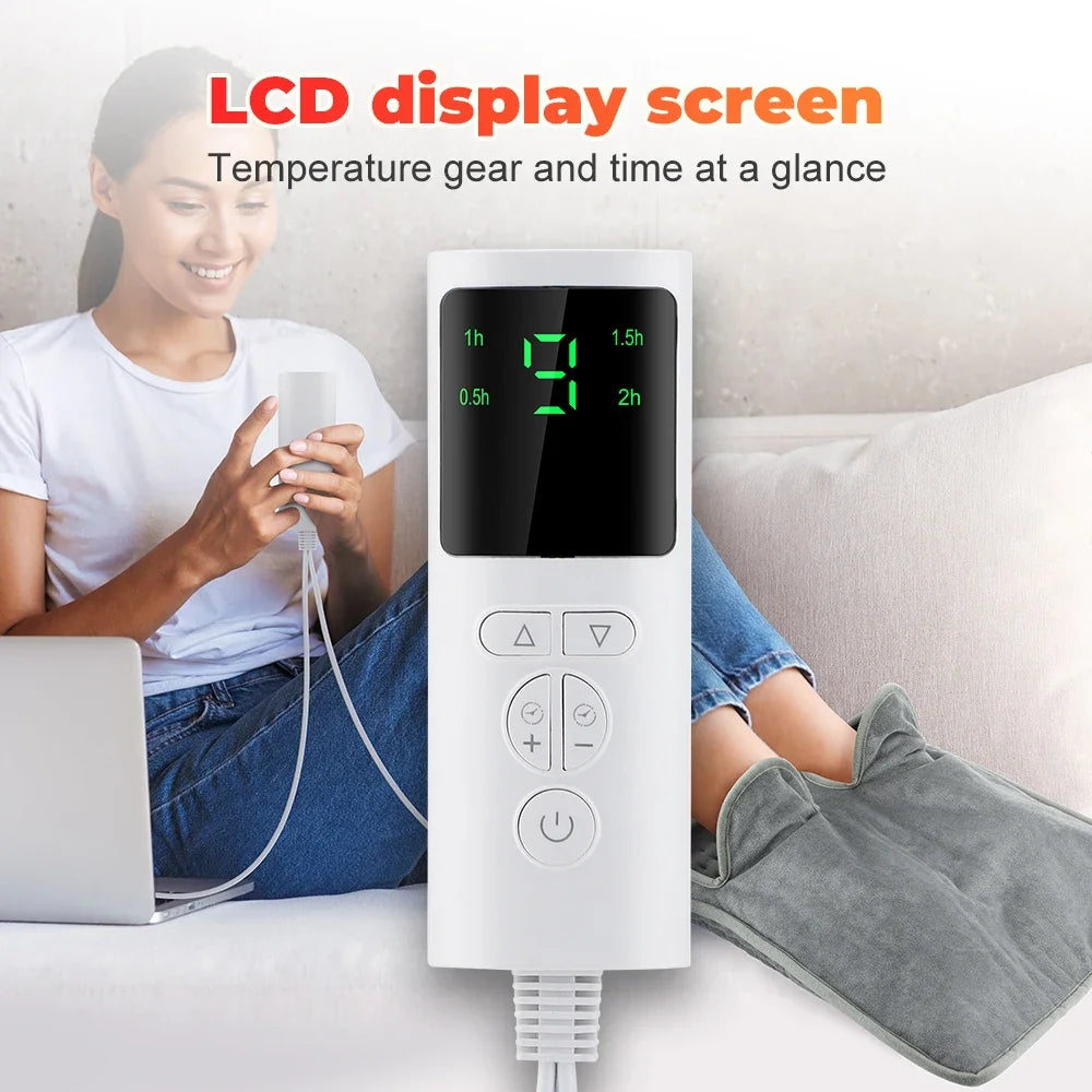 Electric Foot Heating Pad Washable Feet Warmer Heater Mat Plush Thermal Blanket Home Office Bedroom
