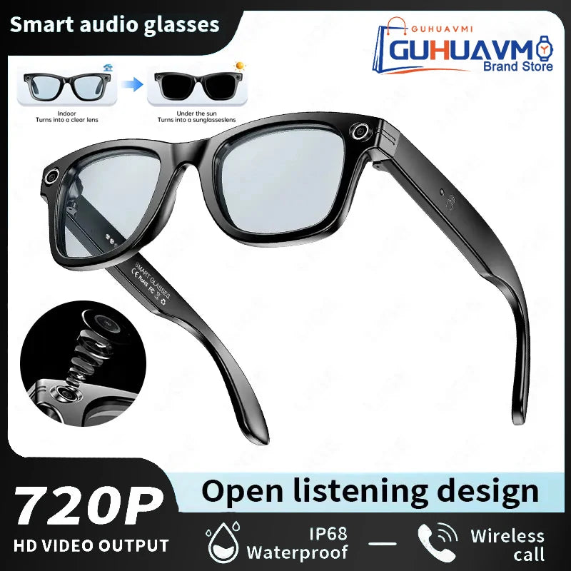New Upgrade AI Smart Glasses Camera Video Recording Photo Recognition Bluetooth Call Translation Voice Sunglasses-ShoptAI	
