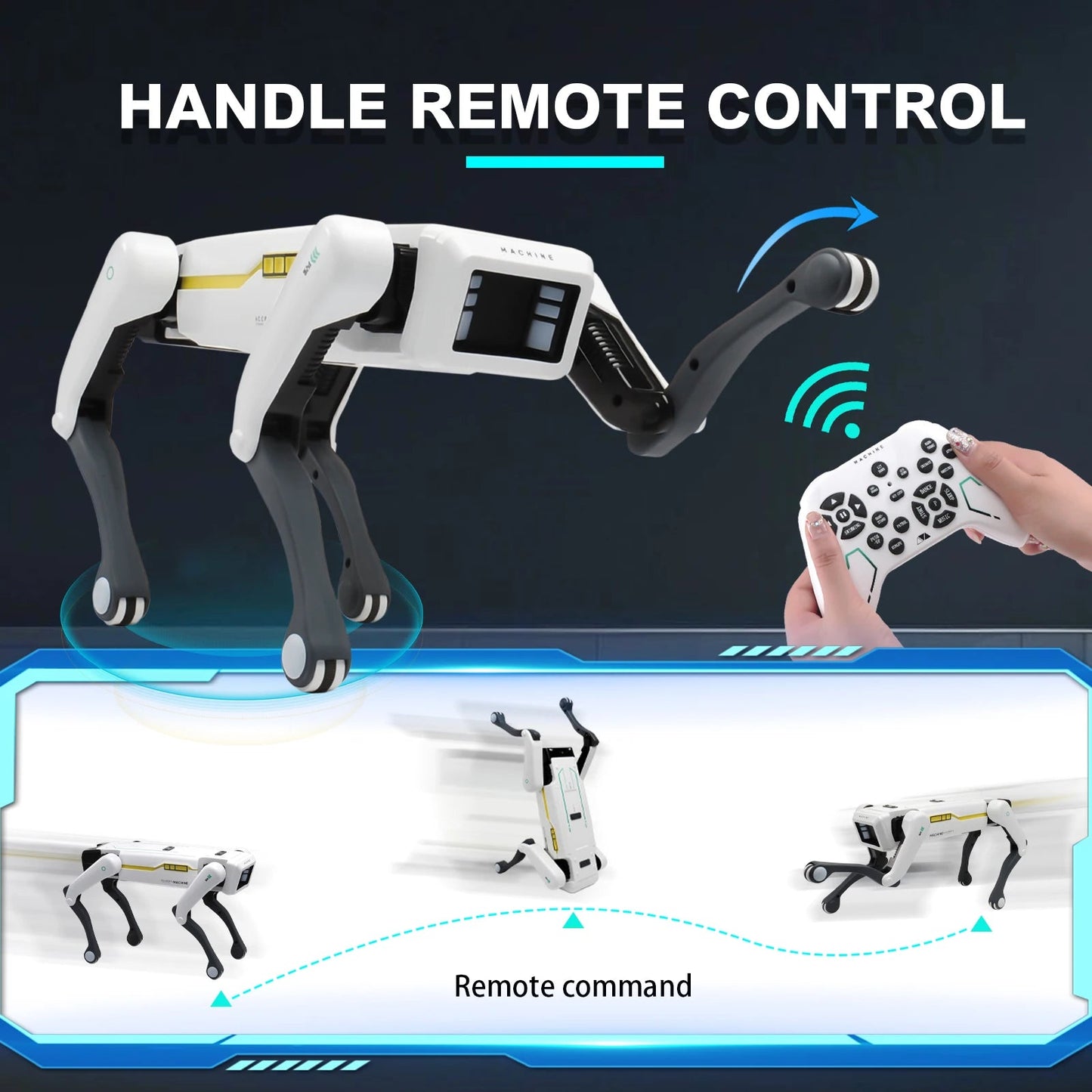 AI RC Robot Dog Toy Voice Dialogue APP Remote Control Programming Singing Dancing Machine for Kids-ShoptAI	