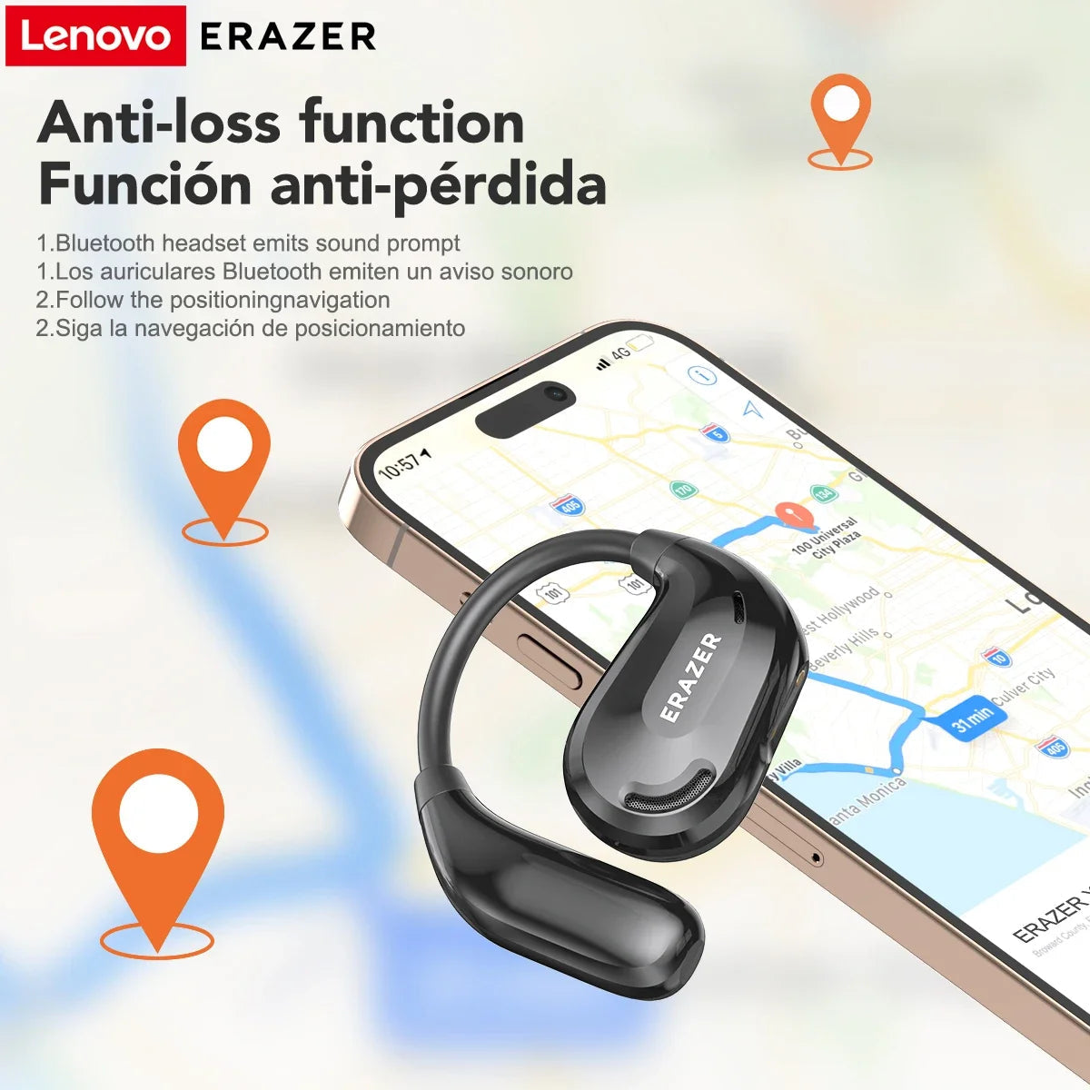 ERAZER XT66PRO AI Translator Earbuds Bluetooth Earphones ASMR Headsets DIY APP Wireless Headphones 13 Hours long life Display-ShoptAI	