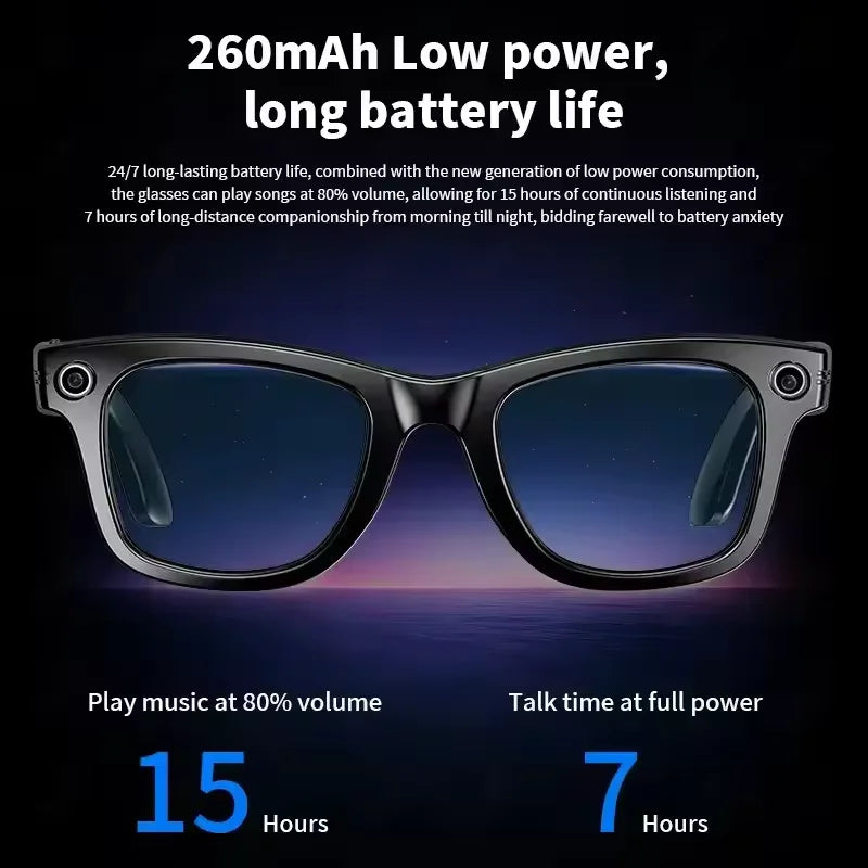 New Upgrade AI Smart Glasses Camera Video Recording Photo Recognition Bluetooth Call Translation Voice Sunglasses-ShoptAI	