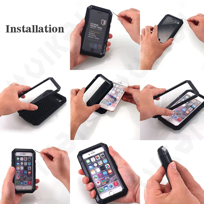 Heavy Duty Case for iPhone 17 Pro Max 16 15 14 Metal Armour Cover 360 Full Body Shockproof Protective Outdoor	