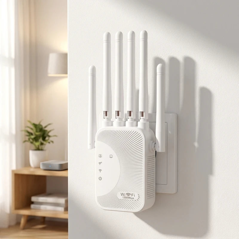 1200Mbps Wifi Amplifier Dual band 2.4G/ 5G Signal Repeater Network Expander Range Extender 300Mbps WiFi Booster Wireless Router-ShoptAI	
